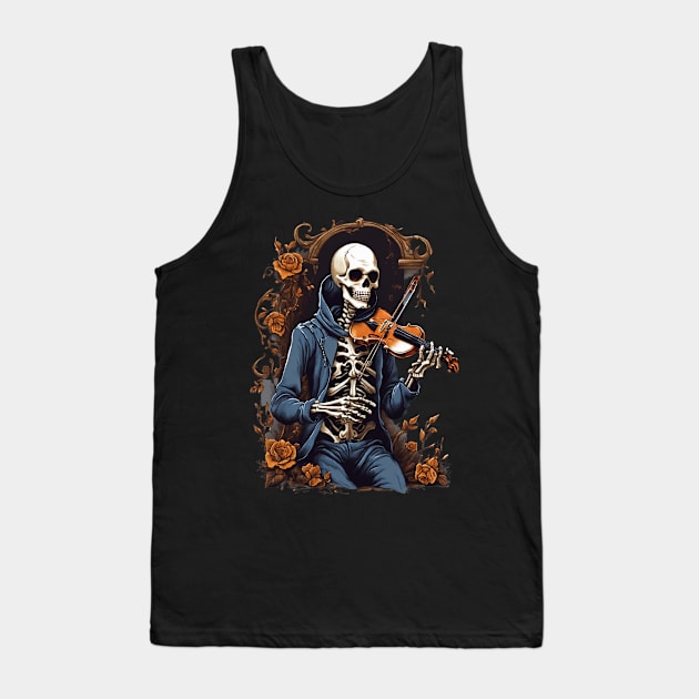 Skeleton Playing the Violin Tank Top by Mysooni